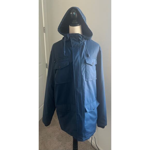 Vans The Men’s Westmark MTE Blue Hooded Pockets Zip Up and Snap Parka Jacket M - Picture 14 of 16